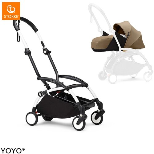 Stokke Ogrodje vozička white frame 0+ newborn pack Yoyo® toffee Cene