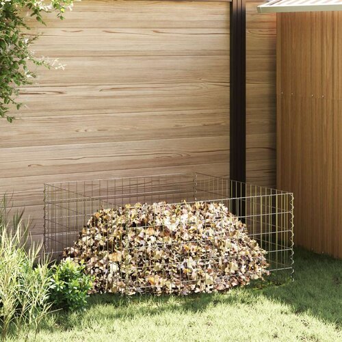 VidaXL Srebrna Metalna žica 100 x 100 x 50 cm Modularna Vrtna ograda Slike