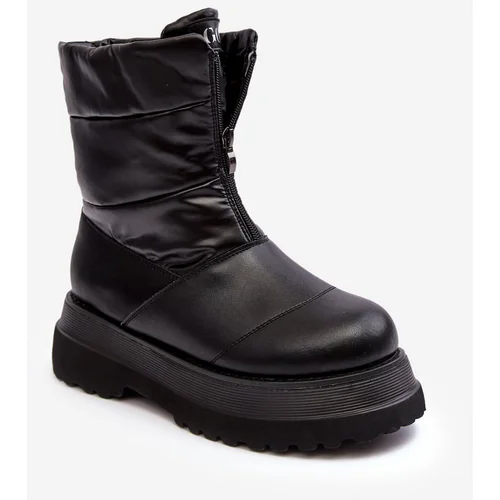 Kesi Women s snow boots with a thick sole with a zipper GOE black