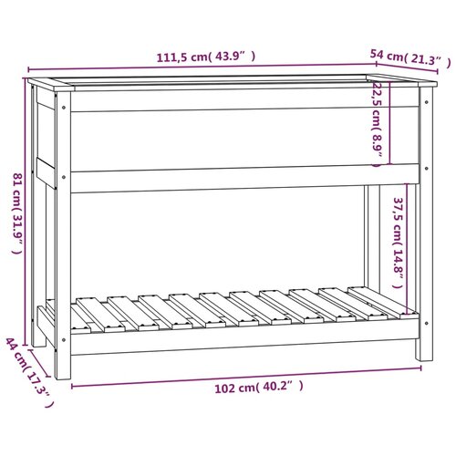  Sadilica s policom bijela 111,5x54x81 cm od masivne borovine Slike