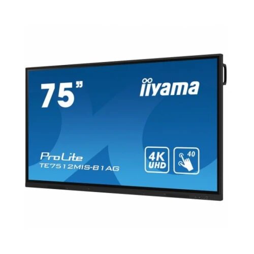 Iiyama ProLite TE7512MIS-B1AG75" Diagonal Class (74.5" viewable) LED-backlit LCD display interactive digital signage with touchscreen 4K UHD (2160p) 3840 x 2160 Direct LED black bezel with matte finish Cene