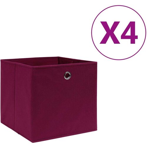 vidaXL Kutije za pohranu od netkane tkanine 4 kom 28x28x28 cm crvene Cijene