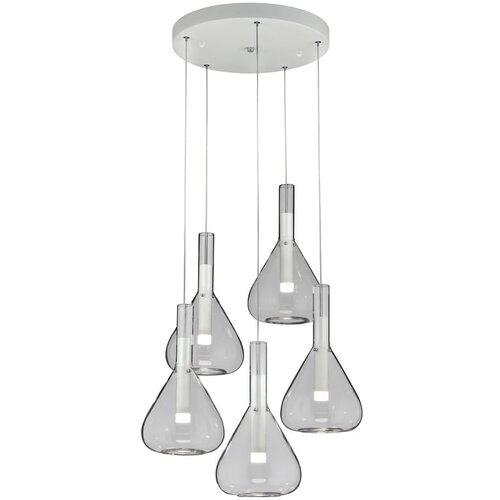 CINQUE Bela LED viseča svetilka s steklenim senčilom &amp;oslash; 55 cm Cipera &amp;ndash; Slike