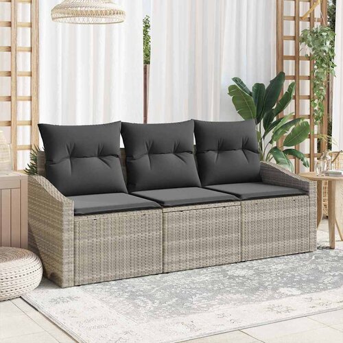  Set sofe s jastukom 3 pcs Svjetlosiva poliratan Cene