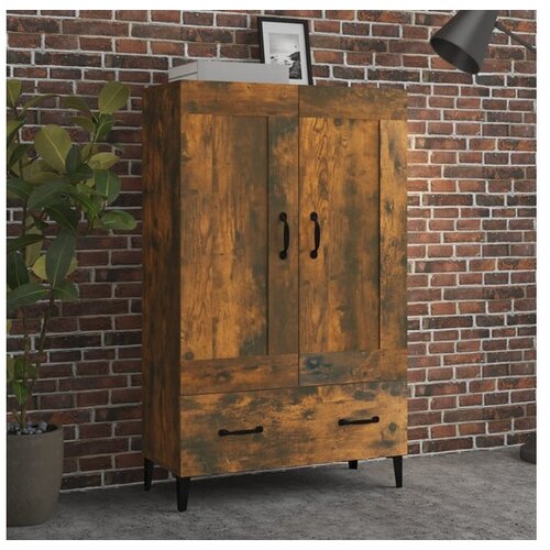  Visoka omarica dimljeni hrast 70x31x115 cm inženirski les Cene