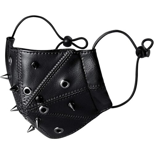 Dardanar Steampunk maska, usnjena maska, zakovica, očesce, usta, punk usnjena maska, motorno kolo, motorno kolo, polmaska, filtrirni žep, cosplay, noč čarovnic, (21075388) Cene