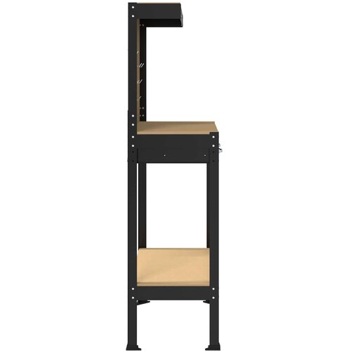  Radna klupa Crna 81 x 41 x 145 cm Projektirano drvo i metal Slike