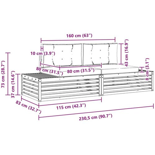  Set vanjskih sofa s jastukom 2 Komad Prirodna i antracit Slike