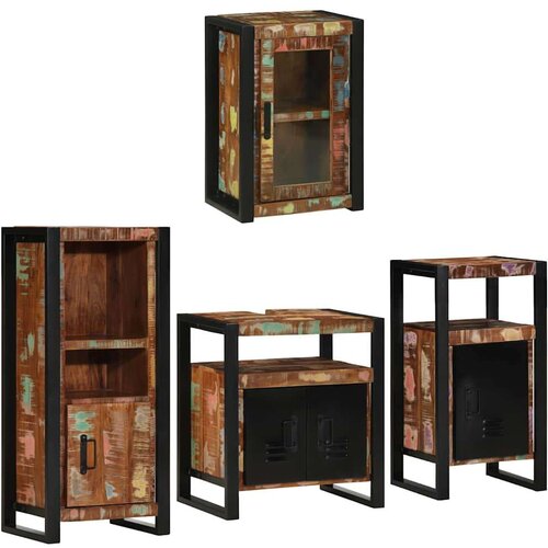 VidaXL Set namje&amp;scaron;taja za kupaonicu Zidne 4 pcs Čvrsto reciklirano drvo Slike