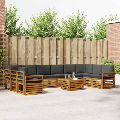  Set vanjskih sofa 11 kom. Prirodna i antracit Cijene