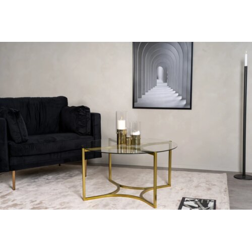 Furniture Fashion Kivik klub stolić ⌀90 cm, zlatni Cijene