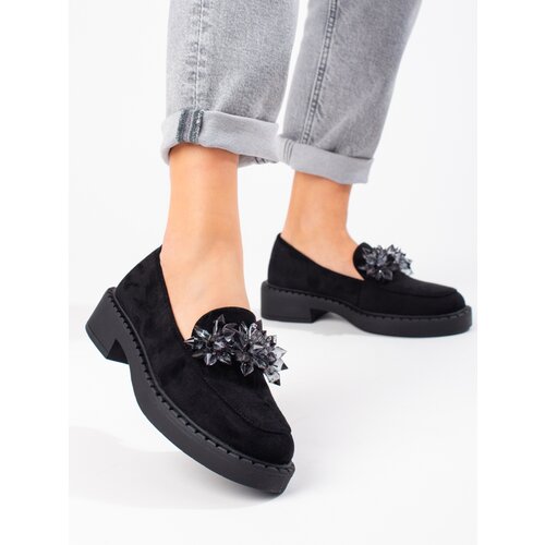 W. POTOCKI Women&amp;#039;s suede loafers Potocki black Slike