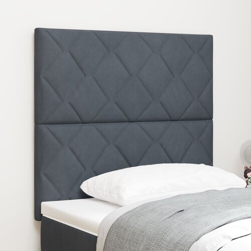 VidaXL Naslon za glavu s dijamantskim blokovima tamno sivi 100 cm velvet, Naslon za glavu s dijamantskim blokovima tamno sivi 200 cm velvet Slike