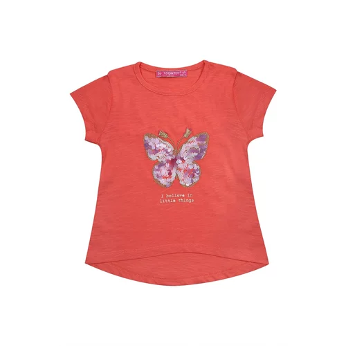 Fasardi Girls' T-shirt with a coral butterfly