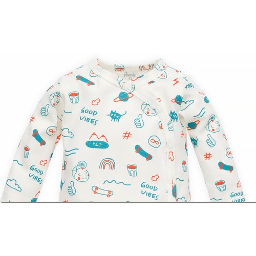 Pinokio Kids's Orange Flip Bodysuit Buttoned Longsleeve Cene