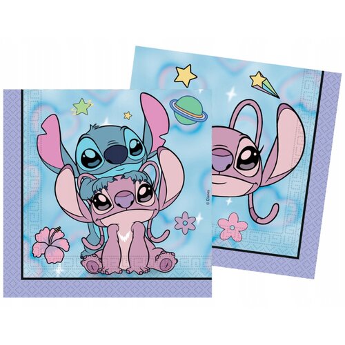 Procos Paket 20 dvoslojnih papirnatih serviet Disney Stitch in Angel. Cene