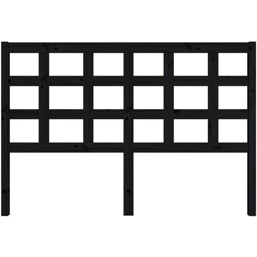 Uzglavlje za krevet crni 145,5 x 4 x 100 cm od masivne borovine Slike