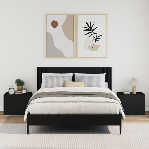  Zidni noćni ormarići 2 kom crni 45 x 30 x 35 cm Slike