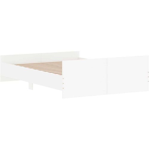 VidaXL Okvir kreveta s uzglavljem i podnožjem bijeli 140 x 190 cm Slike