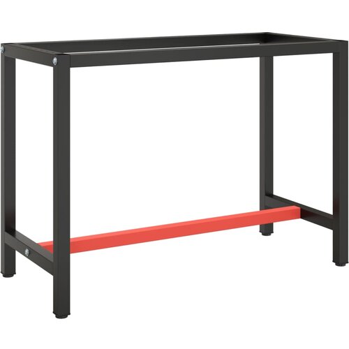 VidaXL Okvir za radni stol mat crni i mat crveni 110x50x79 cm metalni Slike