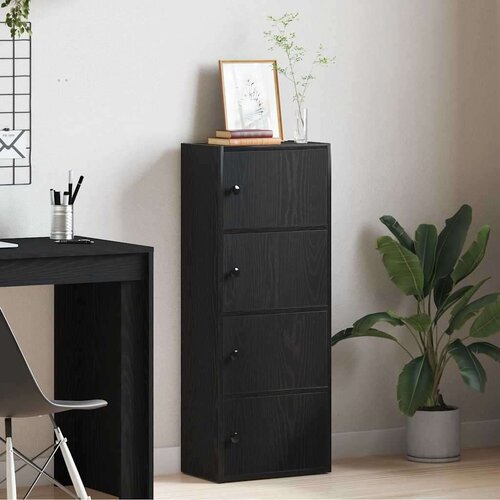 VidaXL Regal za knjige crni hrasta 40x24x102 cm od konstruiranog drva Slike