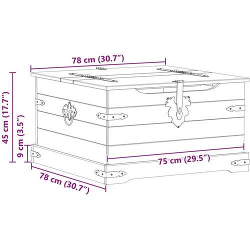 STORAGE box s policom Bijelo 78 x 78 x 45 cm Čvrsto borovo drvo - Bijelo Slike