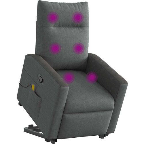 Maison Chic masažni naslanjač - Relax naslanjač s funkcijo vstajanja temno sivo blago, (22134311) Cene