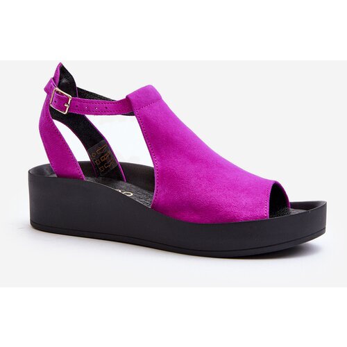 Zazoo 2914 Women&amp;#039;s Suede Sandals Fuchsia Slike