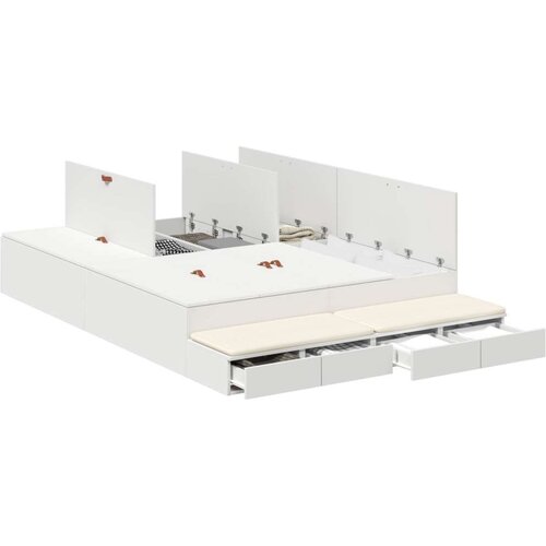 VidaXL krevet s prostorom za pohranu bijeli 140x200 cm Slike