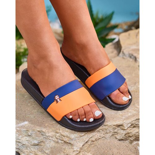 Resti Royalfashion Orange and navy blue women's rubber flip-flops Lierigs Cene