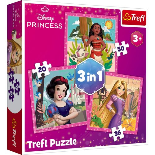 3 in 1 Puzzle - Disney Princess (20, 36, 50 delov) - 1 k. Slike