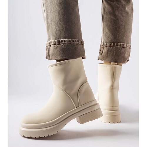 Gemre Beige rubber insulated ankle boots Clotilde Cene