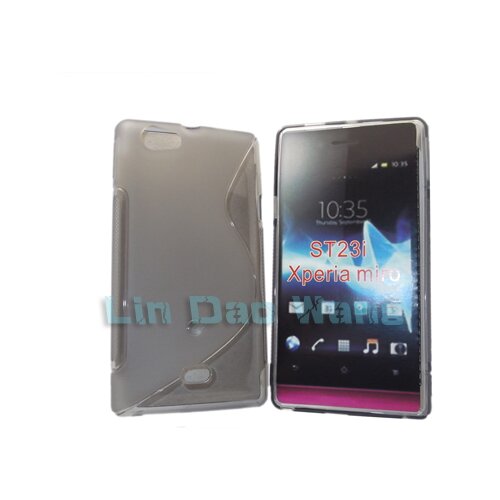  Gumijasti / gel etui S-Line za Sony Xperia miro ST23i - sivi Slike