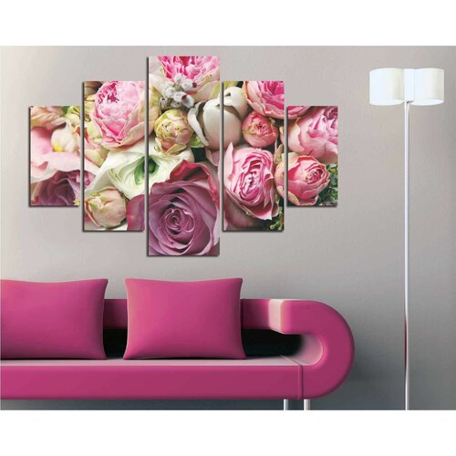 Wallity ST195 multicolor decorative mdf painting (5 pieces) Slike