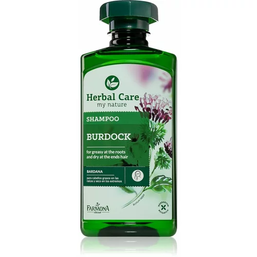 Farmona Herbal Care Burdock šampon za mastno lasišče in suhe konice las 330 ml