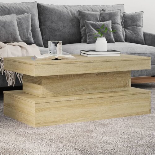  Stolić za kavu s LED svjetlima boja hrasta 90 x 50 x 40 cm Cijene