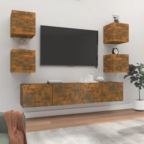 vidaXL 6-dijelni set tv ormarića boja dimljenog hrasta drveni