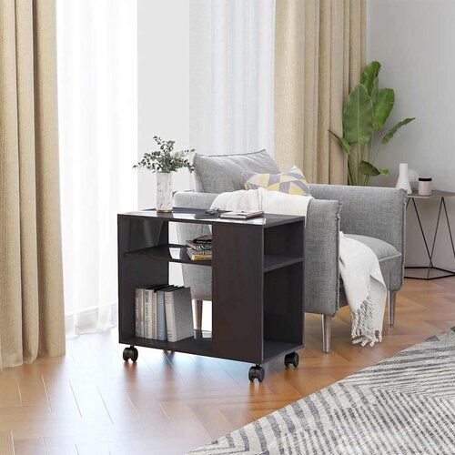 Furnova Stranska mizica visok sijaj siva 70x35x55 cm konstruiran les, (21914328) Slike