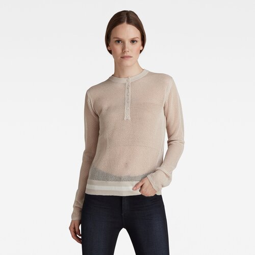 G-star sweater - logo henley sweater beige Slike