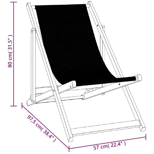 VidaXL Sklopive stolice za plažu 2 kom crne od aluminija i tekstilena Slike