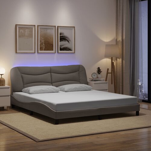  Okvir kreveta s LED-om bez madraca Hvar Taupe 180x200 cm tkanina Cijene