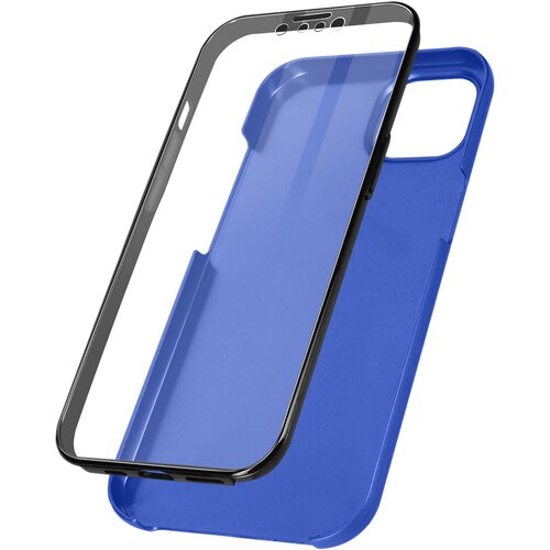 AVIZAR Zašcitna torbica iPhone 13 Mini Integral Front Back Rigid, soft-touch Metallic - Blue, (20717597) Cene