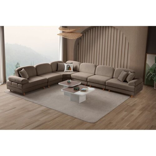 Atelier Del Sofa Aries Modular XL ugaona garnitura na razvlačenje 400 × 315 cm, braon Cene
