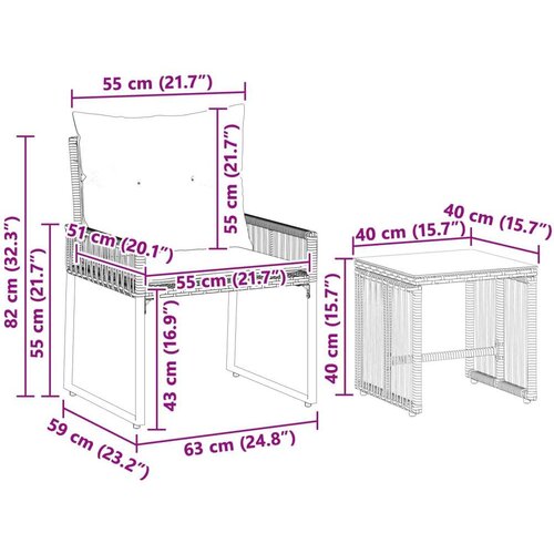  Set vanjskog namje&amp;scaron;taja 7 pcs Crna i krem-bijela poliratan Slike