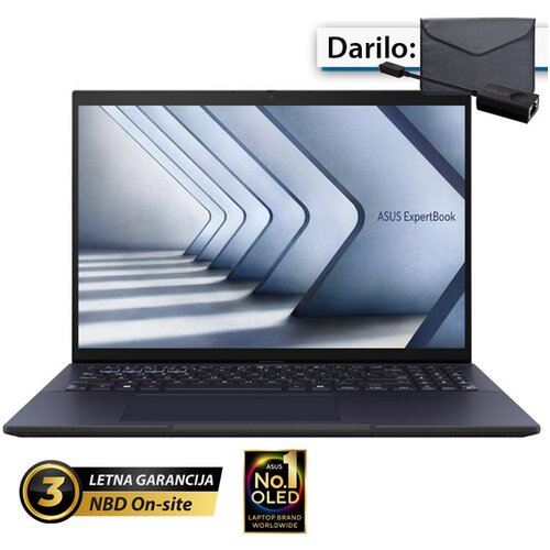 Asus expertbook b9 oled 14 (35,56cm) wqxga core 5 120u 16gb 1tb 0,99kg win11 pro prenosni računalnik + ovitek in lan adapter (b9403cvar-wb53d0x) Cene
