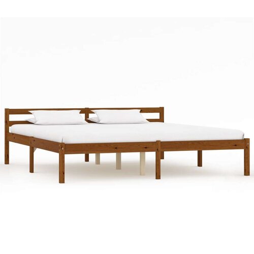  Posteljni okvir medeno rjav iz trdne borovine 180x200 cm, (20606311) Slike