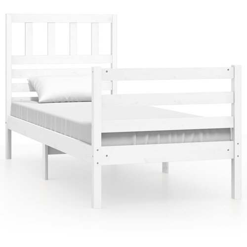 Maison Chic Posteljni okvir - Enojna postelja - Postelja za odrasle bel 75x190 cm trden les-J9960, (21759145) Slike