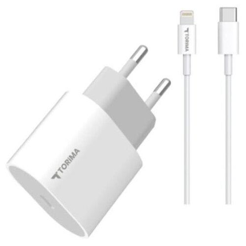 Brzi PUNJAČ TYPE-C 20W KABEL USB TYPE-C NA LIGHTNING 1M TORIMA Slike