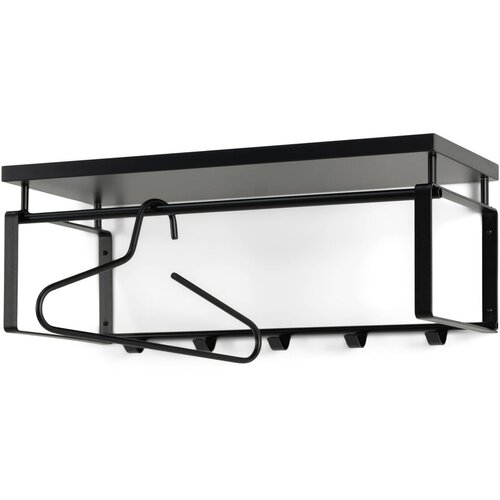 Spinder Design Crna metalna zidna vje&amp;scaron;alica s policom Rex &amp;ndash; Slike