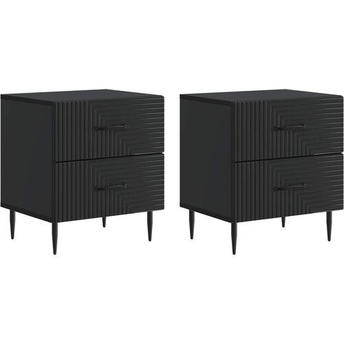  Noćni ormar 2 pcs Crna 43 x 34,5 x 47,5 cm Konstruirano drvo Cene